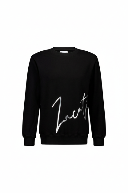 Signature Printed Cotton Crewneck Sweater