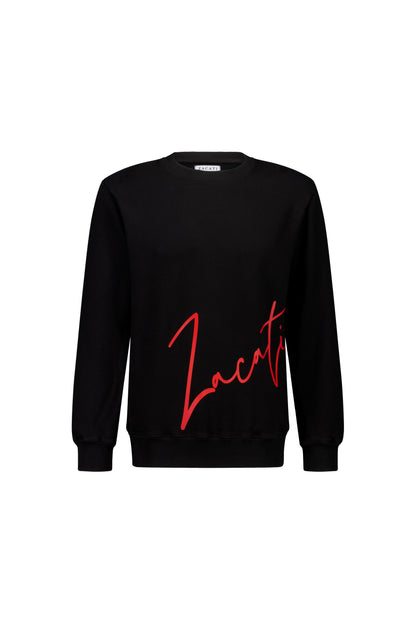 Signature Printed Cotton Crewneck Sweater